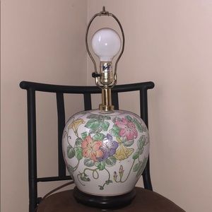 Glass flowered lamp
